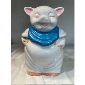 Vintage Shawnee Smiling White Pig Cookie Jar Rustic Farmhouse Country Decor 1940